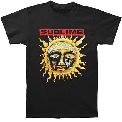 Sublime Sun Logo Mens T Shirt Black / White / Blue