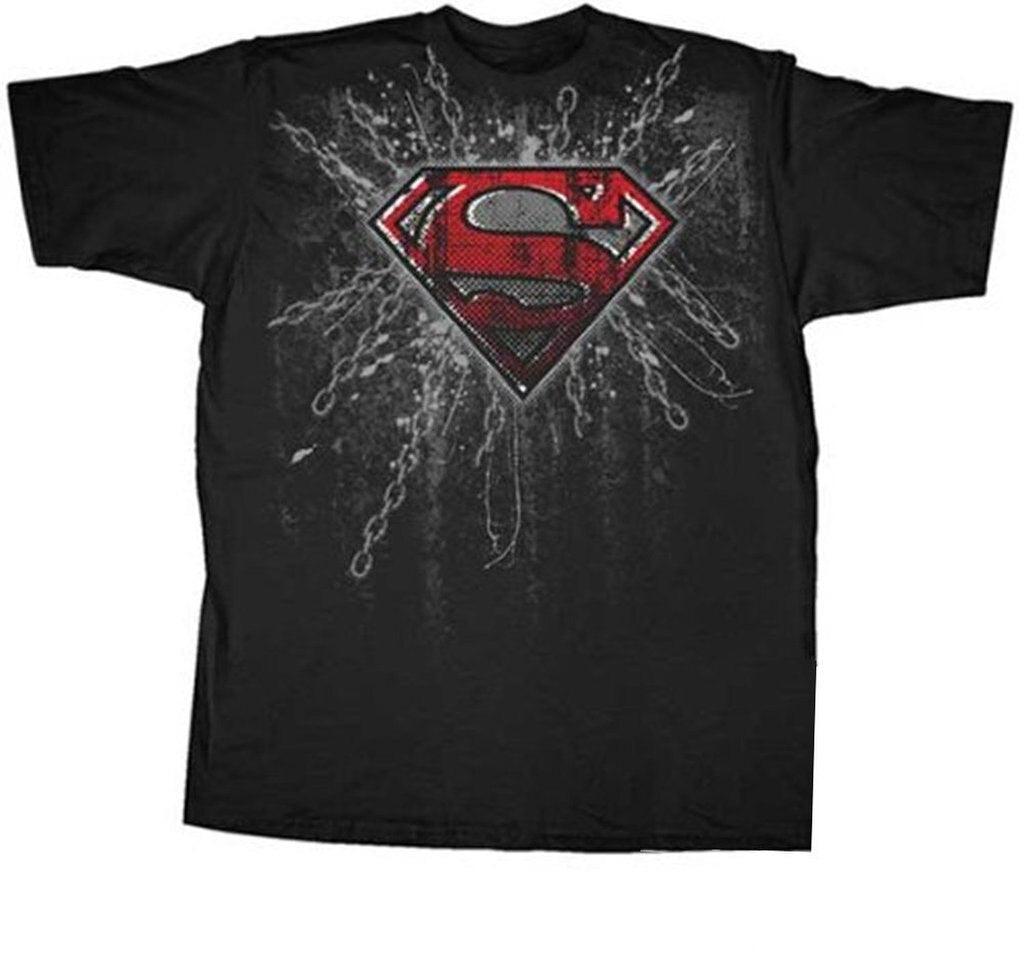 Superman Super Steel Red Foil Print T Shirt