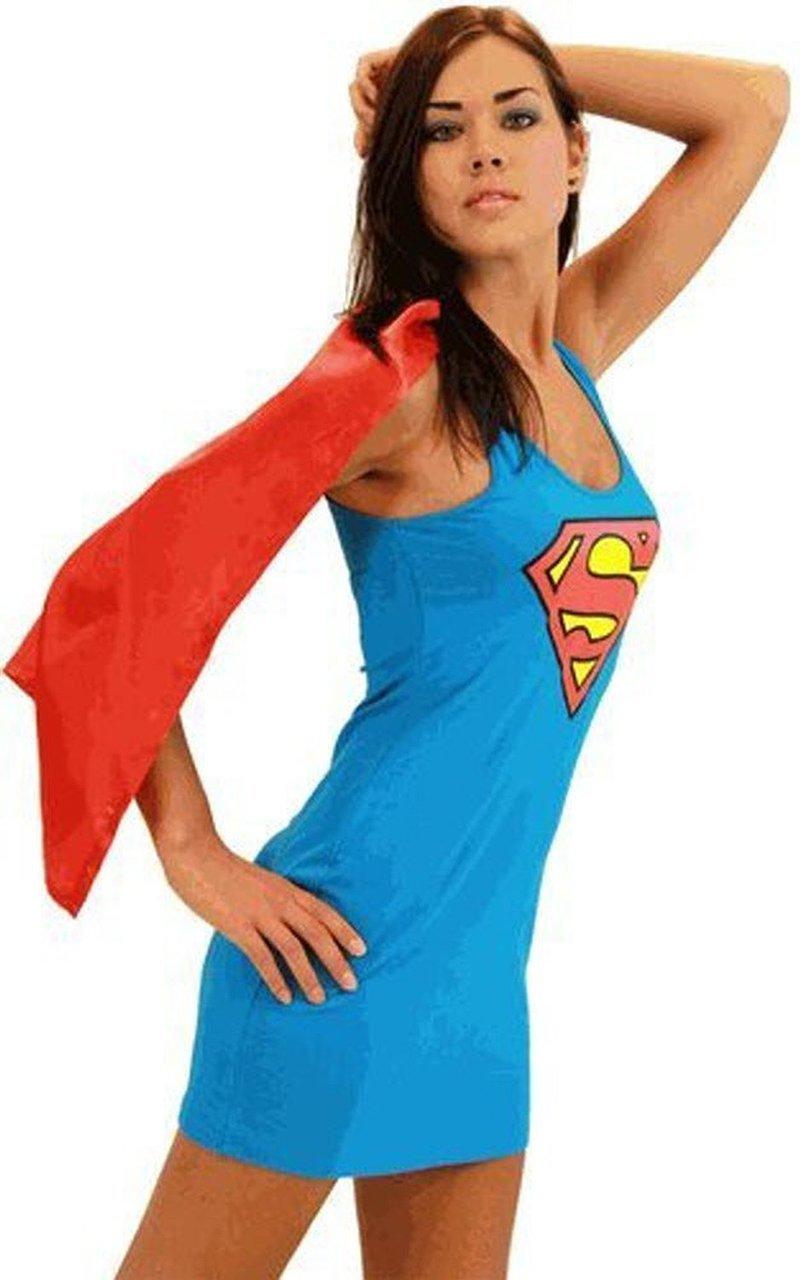 Superman Supergirl Tank Dress with Detachable Cape