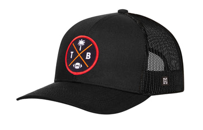 Tampa Bay Trucker Haka Hat Black TPA X Football Snapback