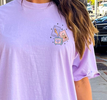 Raised on Telenovelas Y Loteria Graphic Tee Womens T Shirt Purple
