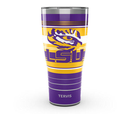 LSU Tigers - Fleur-de-Lis - Hype Stripes Stainless Steel Tumbler