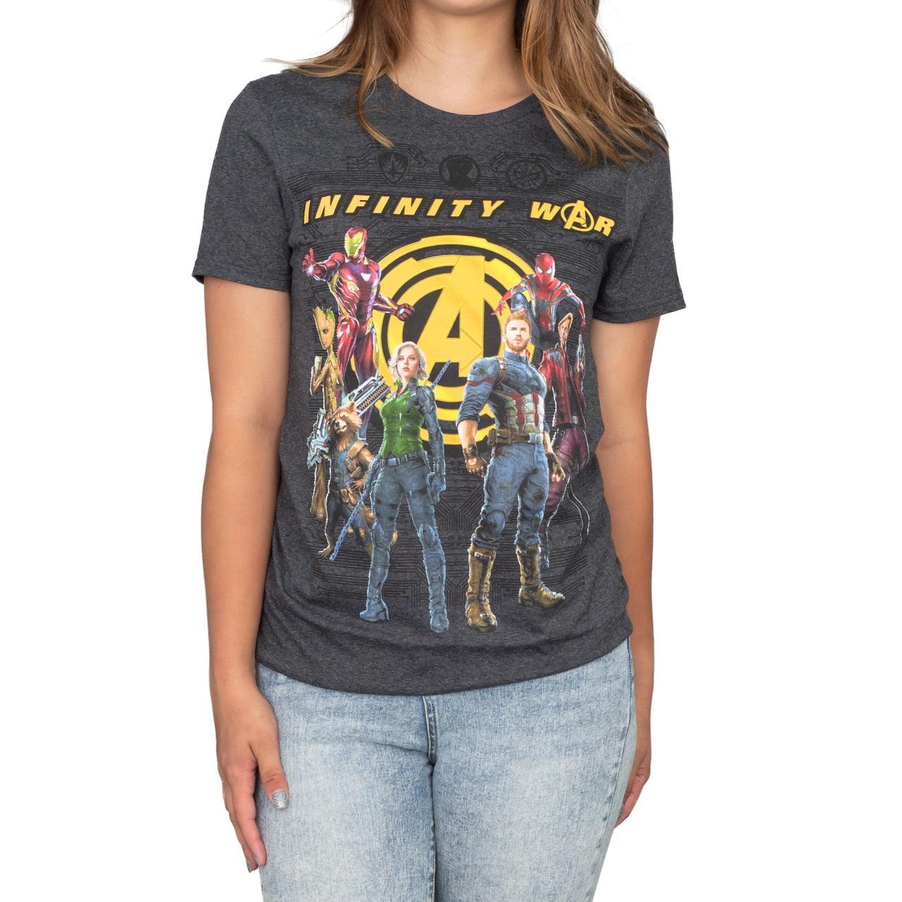 The Avengers Infinity War Group Shot Charcoal T Shirt