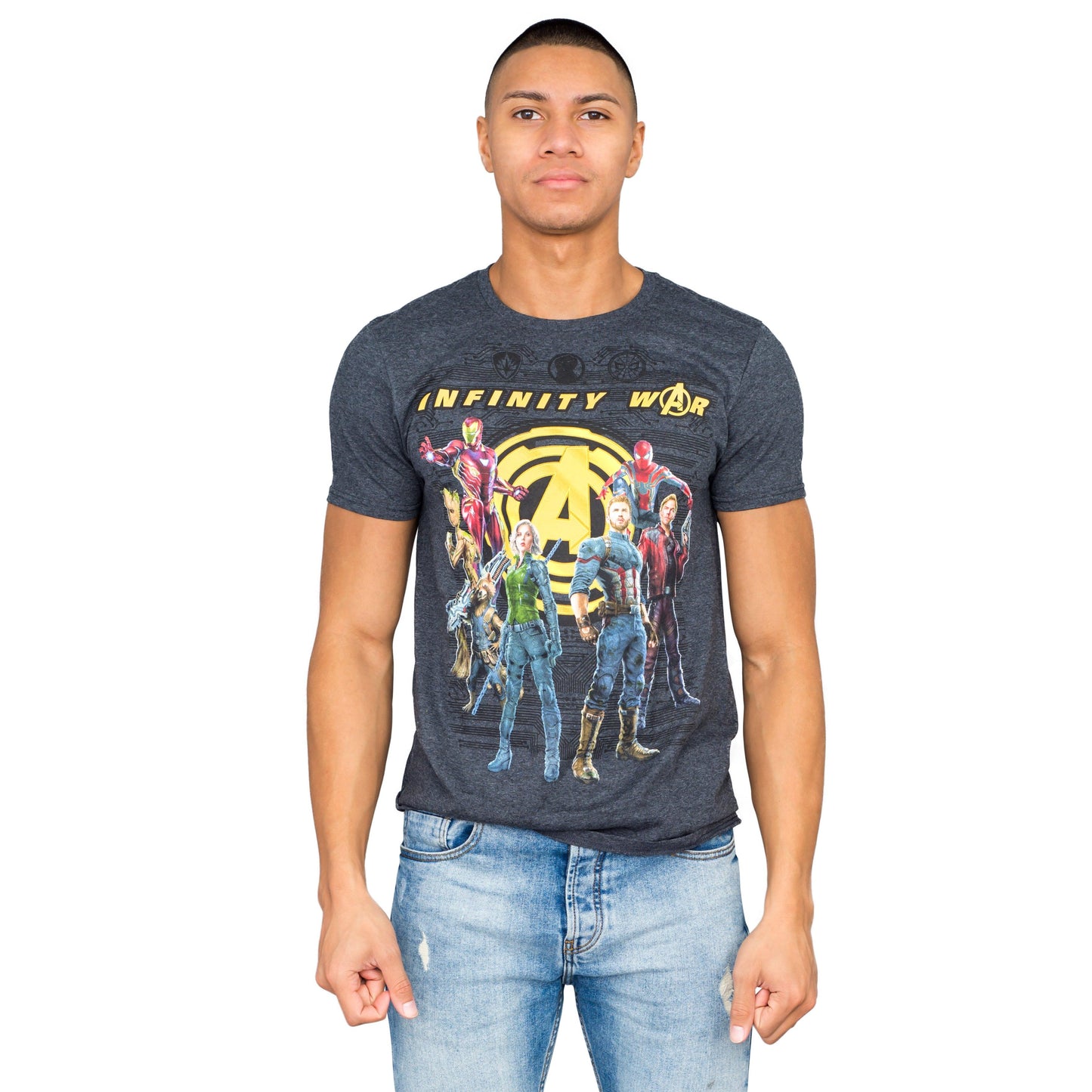 The Avengers Infinity War Group Shot Charcoal T Shirt