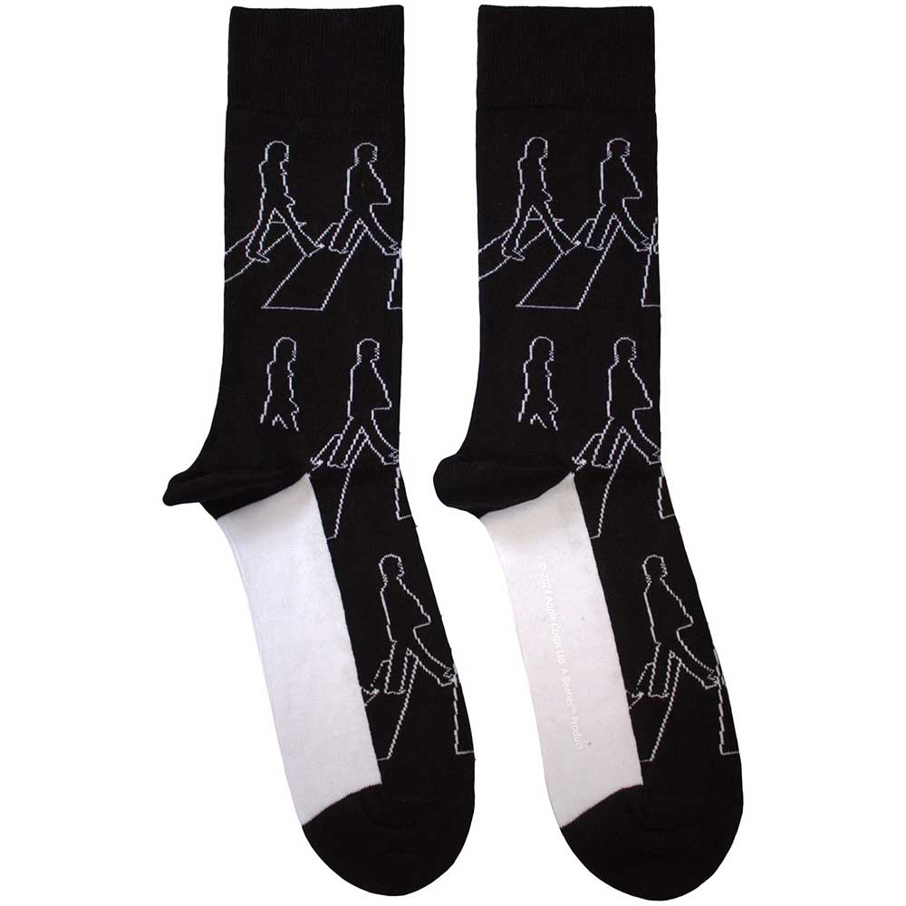 The Beatles Abbey Road Outlines Socks Black