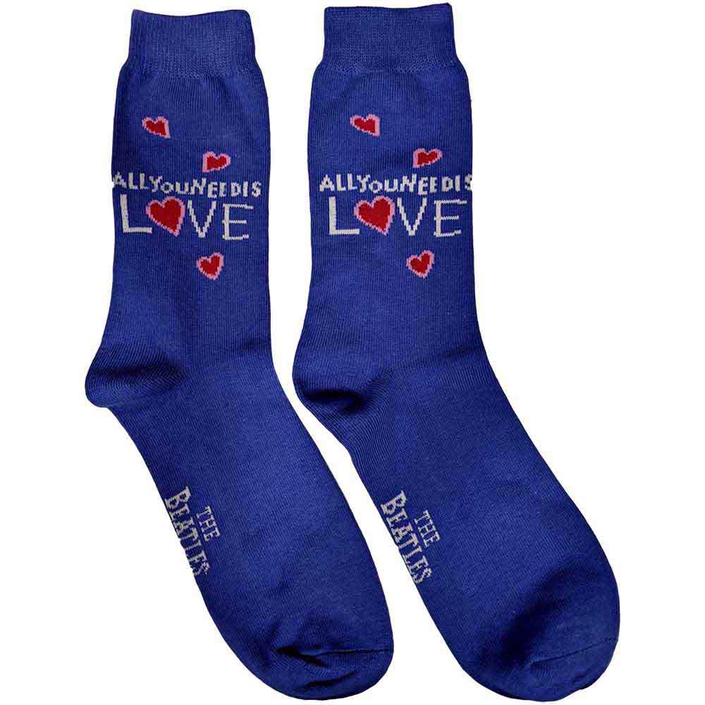 The Beatles All You Need Is Love Socks Blue