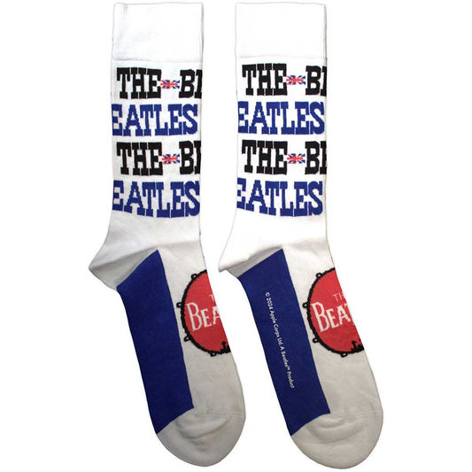 The Beatles Budokan Poster & Drum Logo Socks White