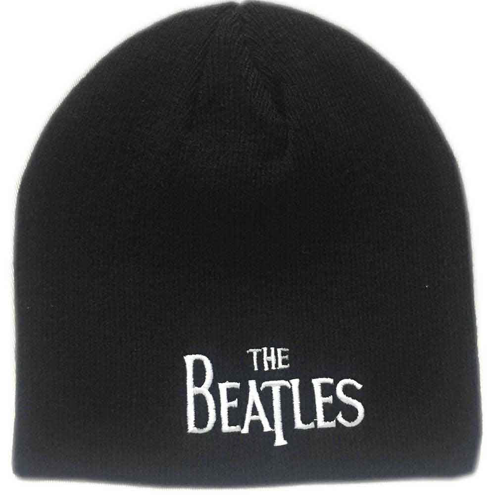 The Beatles Drop T Logo Beanie Hat Black