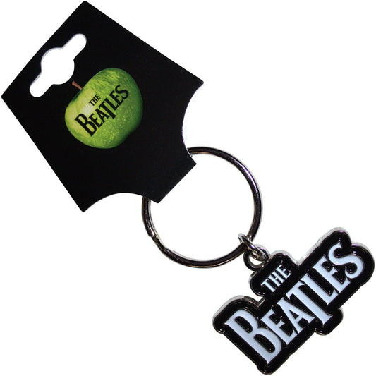 The Beatles Drop T Logo (White) Keychain