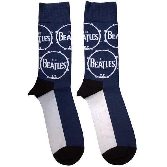 The Beatles Drum Logo Repeat Socks Blue