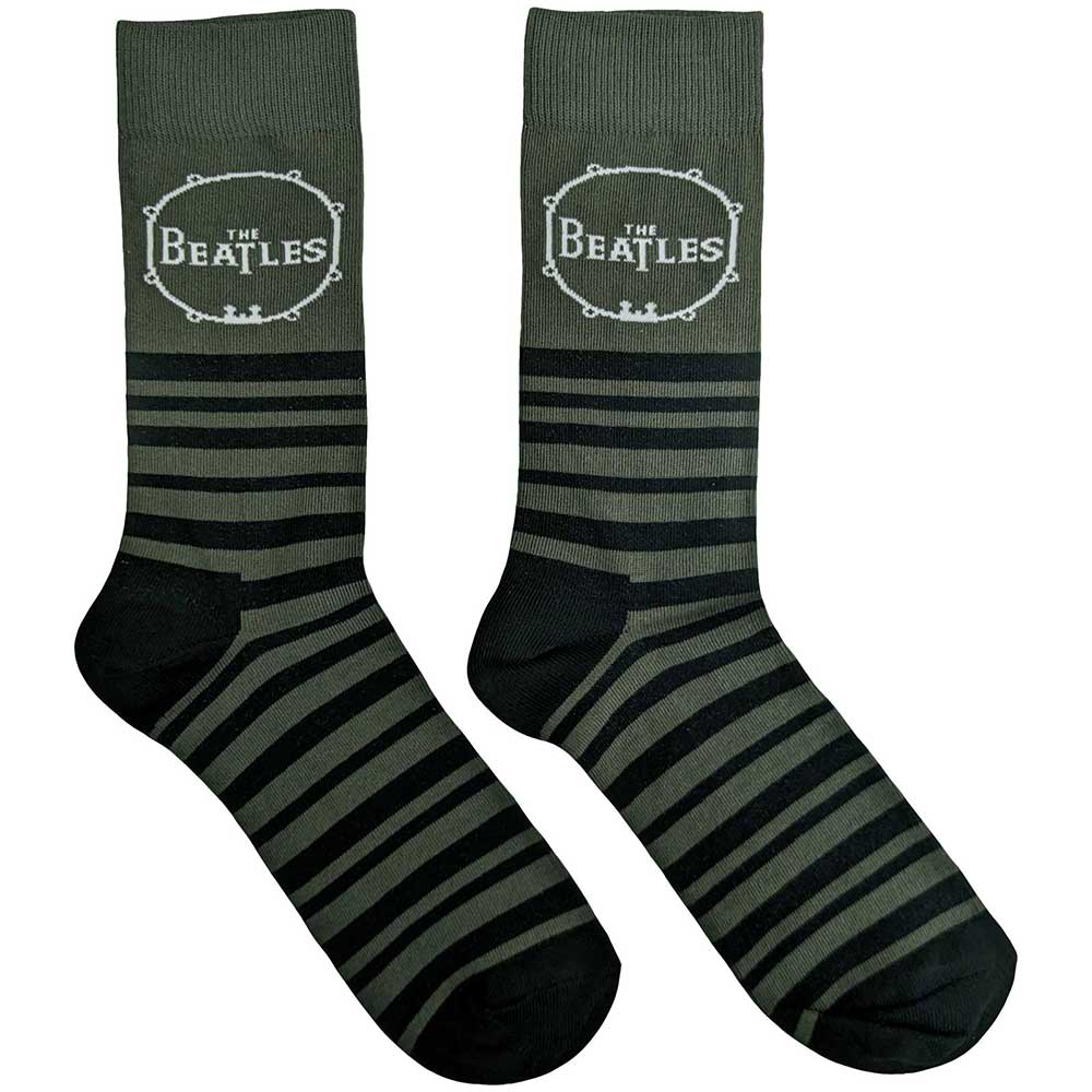 The Beatles Drum & Stripes Socks Green