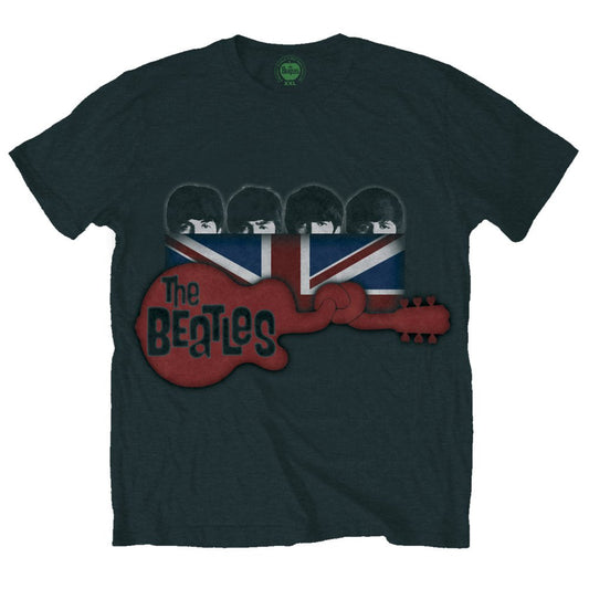 The Beatles Guitar & Flag Mens T Shirt