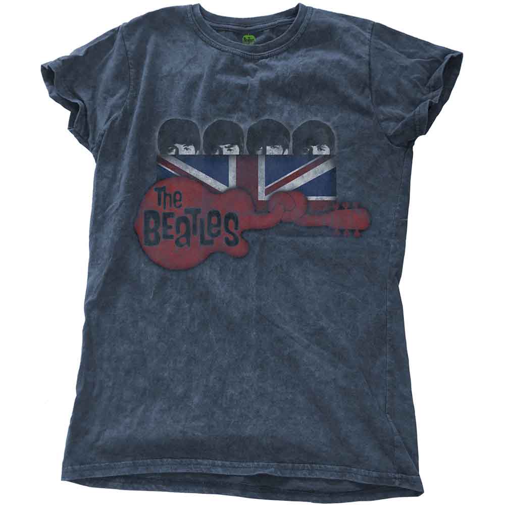 The Beatles Guitar & Flag Womens T Shirt