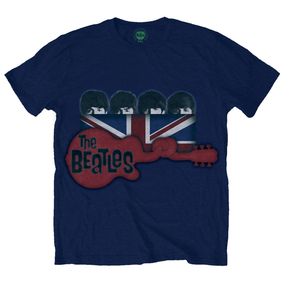 The Beatles Guitar & Flag Mens T Shirt