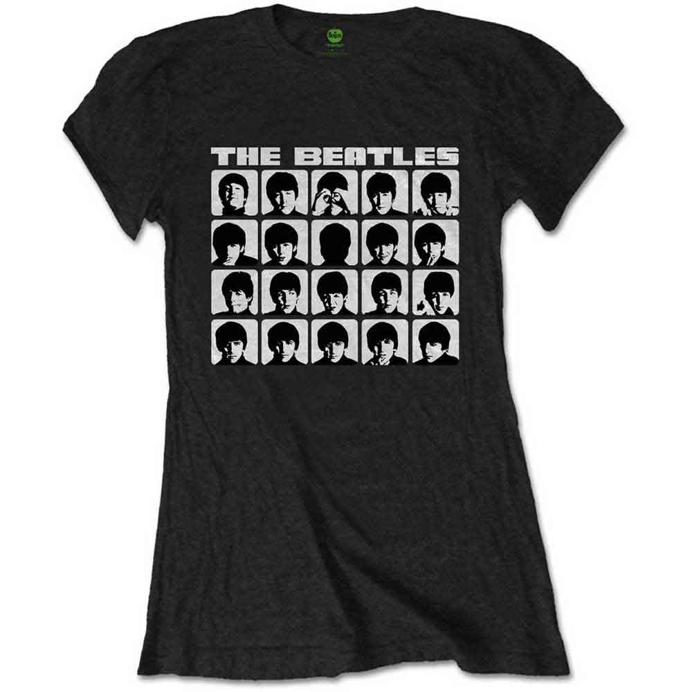 The Beatles Hard Days Night Faces Mono Womens T Shirt