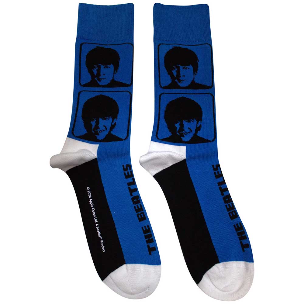 The Beatles Hard Day's Night Headshots Socks Blue