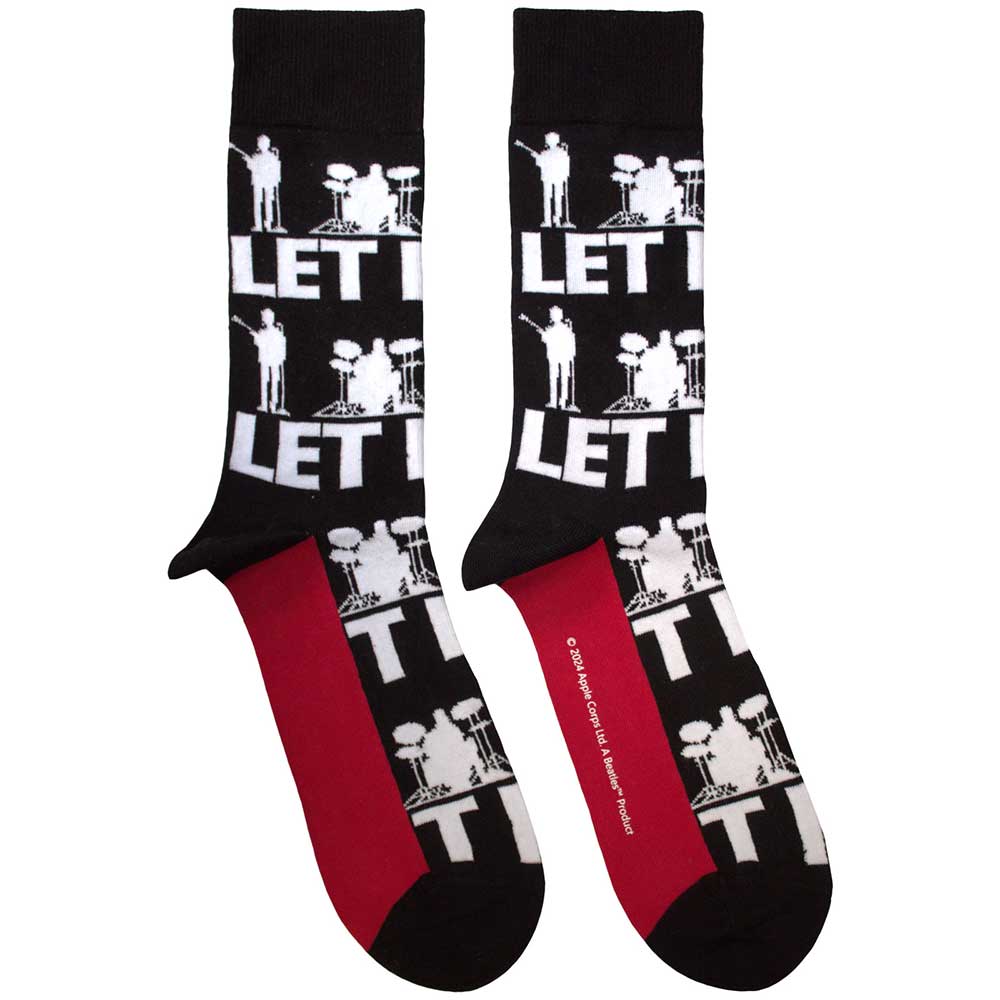 The Beatles Let It Be Silhouettes Repeat Socks Black
