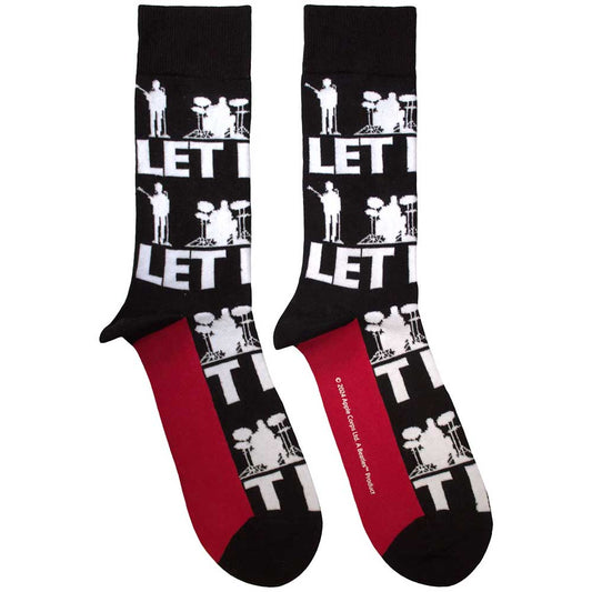 The Beatles Let It Be Silhouettes Repeat Socks Black