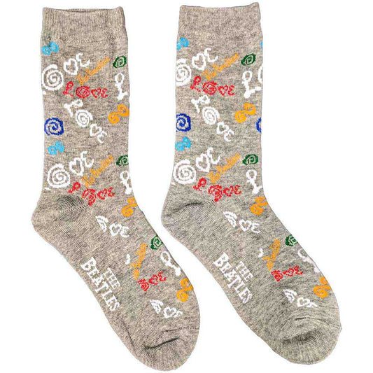 The Beatles Love Socks Grey