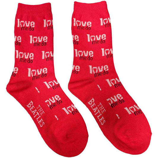 The Beatles Love Me Do Socks Red