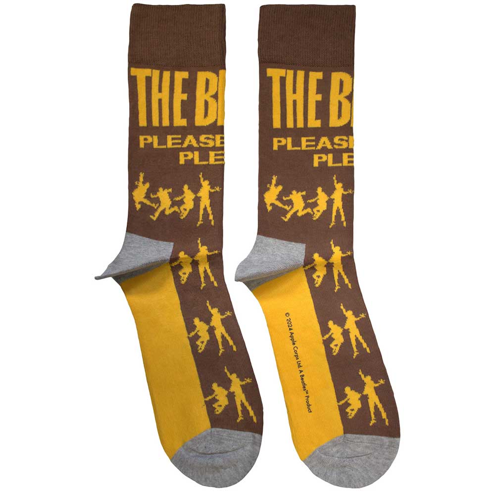 The Beatles Please Please Me Silhouettes Socks Brown