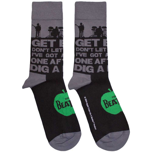 The Beatles Rooftop Silhouettes & Apple Socks Black