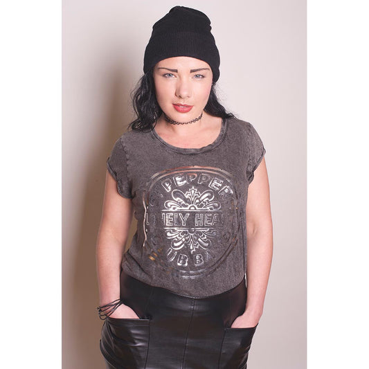 The Beatles Sgt Pepper Drum Womens T Shirt