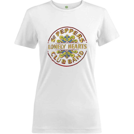 The Beatles Sgt Pepper Drum Colour Womens T Shirt