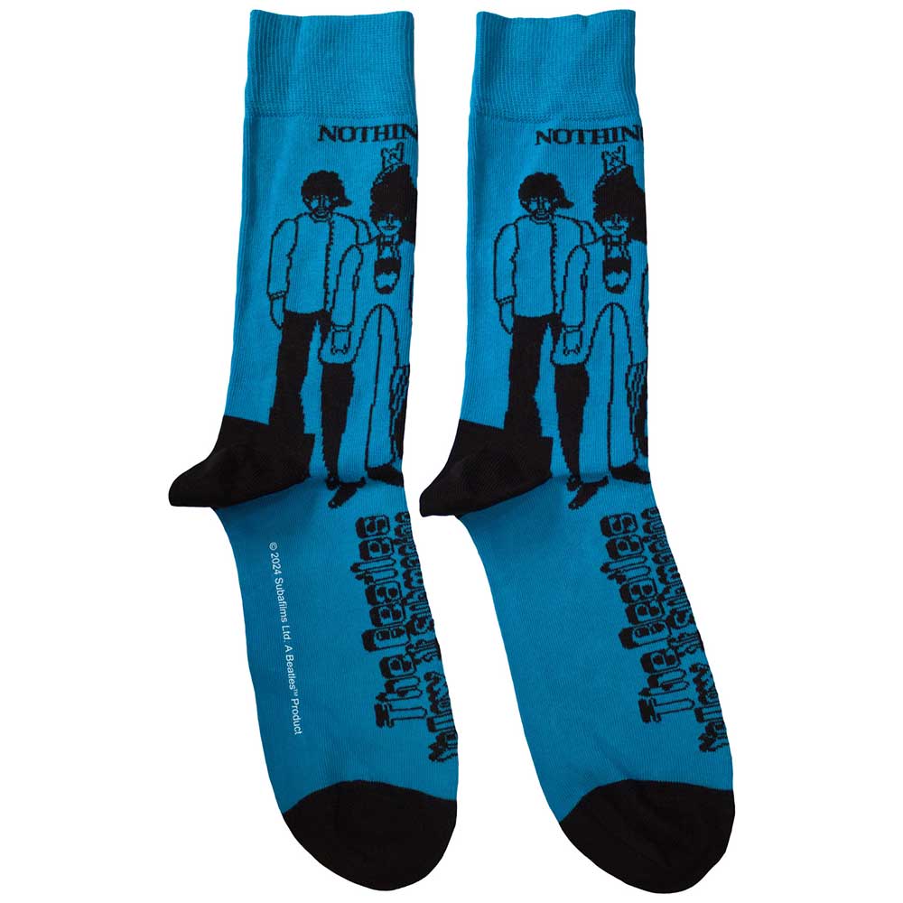The Beatles Sub & Band Outlines Socks Blue
