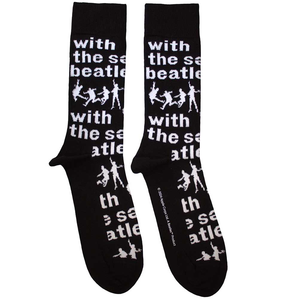The Beatles With The Beatles Silhouettes Repeat Socks Black