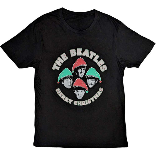 The Beatles Xmas Hats Mens T Shirt