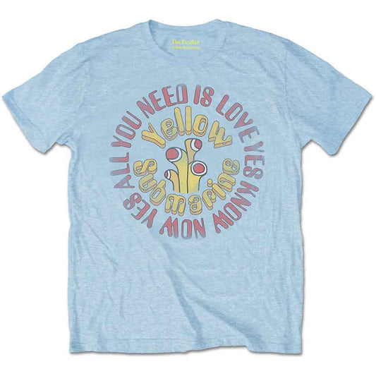 The Beatles Yellow Submarine AYNIL Circle Vintage Mens T Shirt