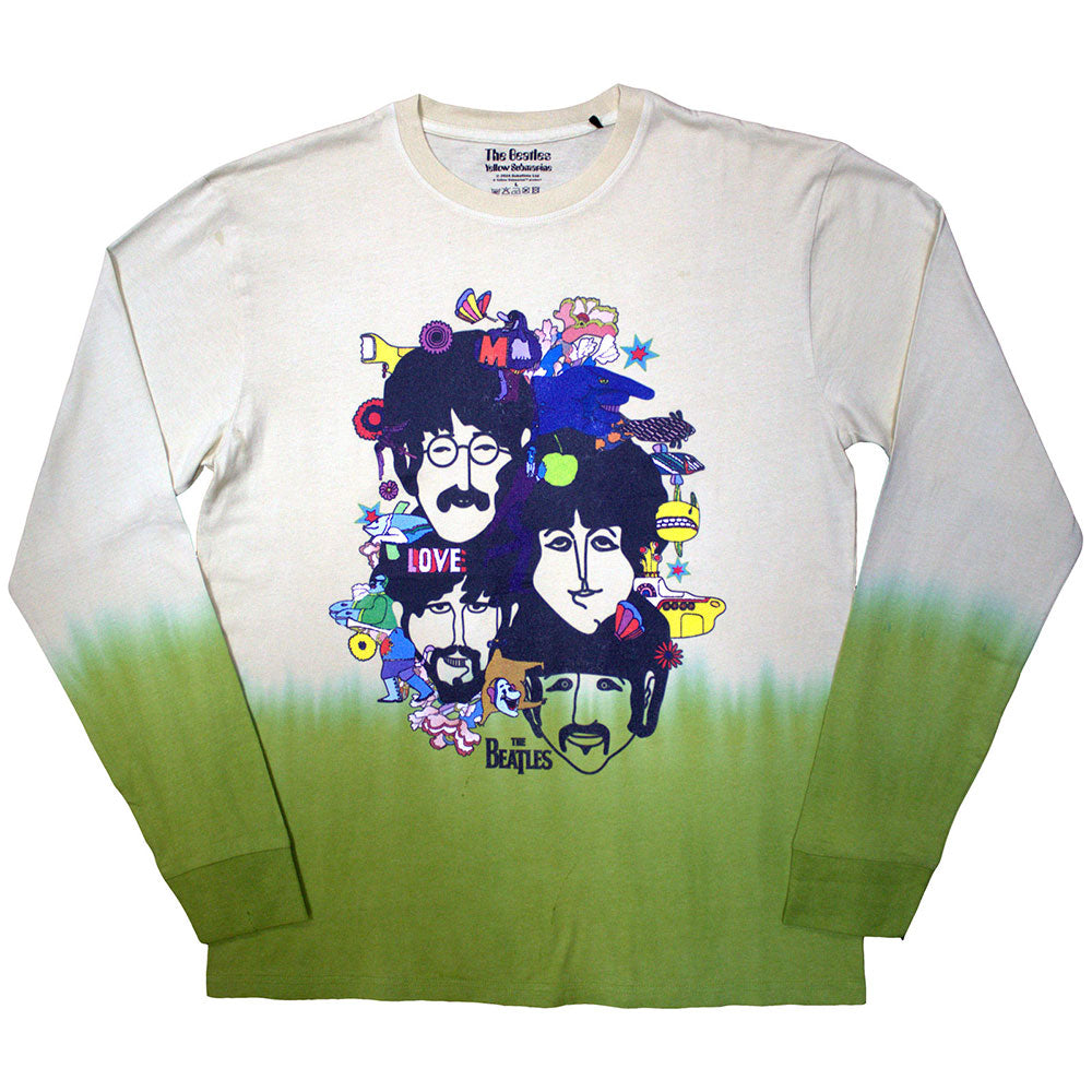 The Beatles Yellow Submarine Heads Collage Long Sleeve Shirt