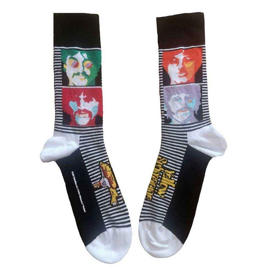 The Beatles Yellow Submarine Sea of Science Faces Colour Socks Black