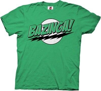 The Big Bang Theory Bazinga! Green or Blue T Shirt