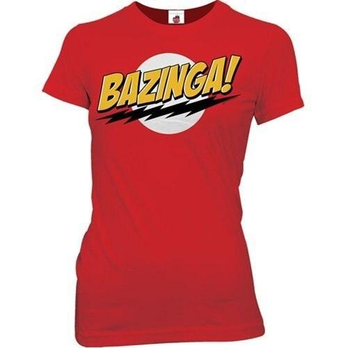 The Big Bang Theory Bazinga! Red Juniors T Shirt