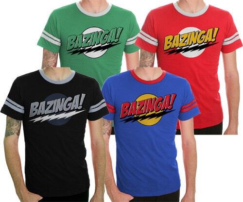 The Big Bang Theory Bazinga! T Shirt with Stripes