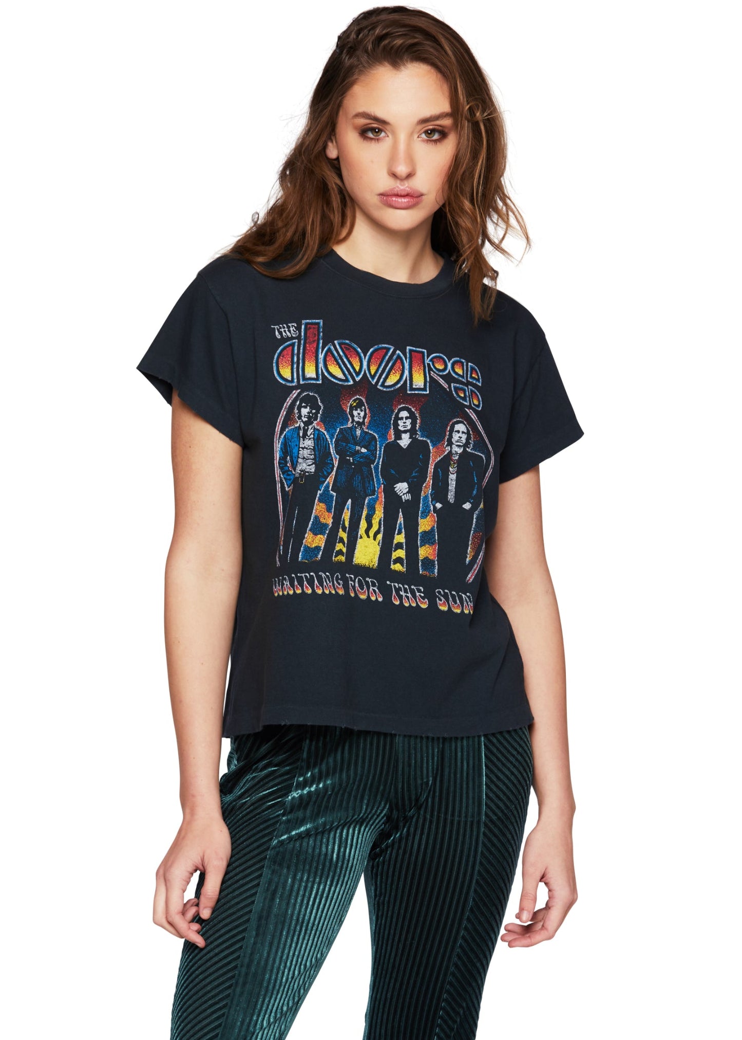 The Doors Waiting For The Sun Tour Band Shirt Womens T Shirt Black