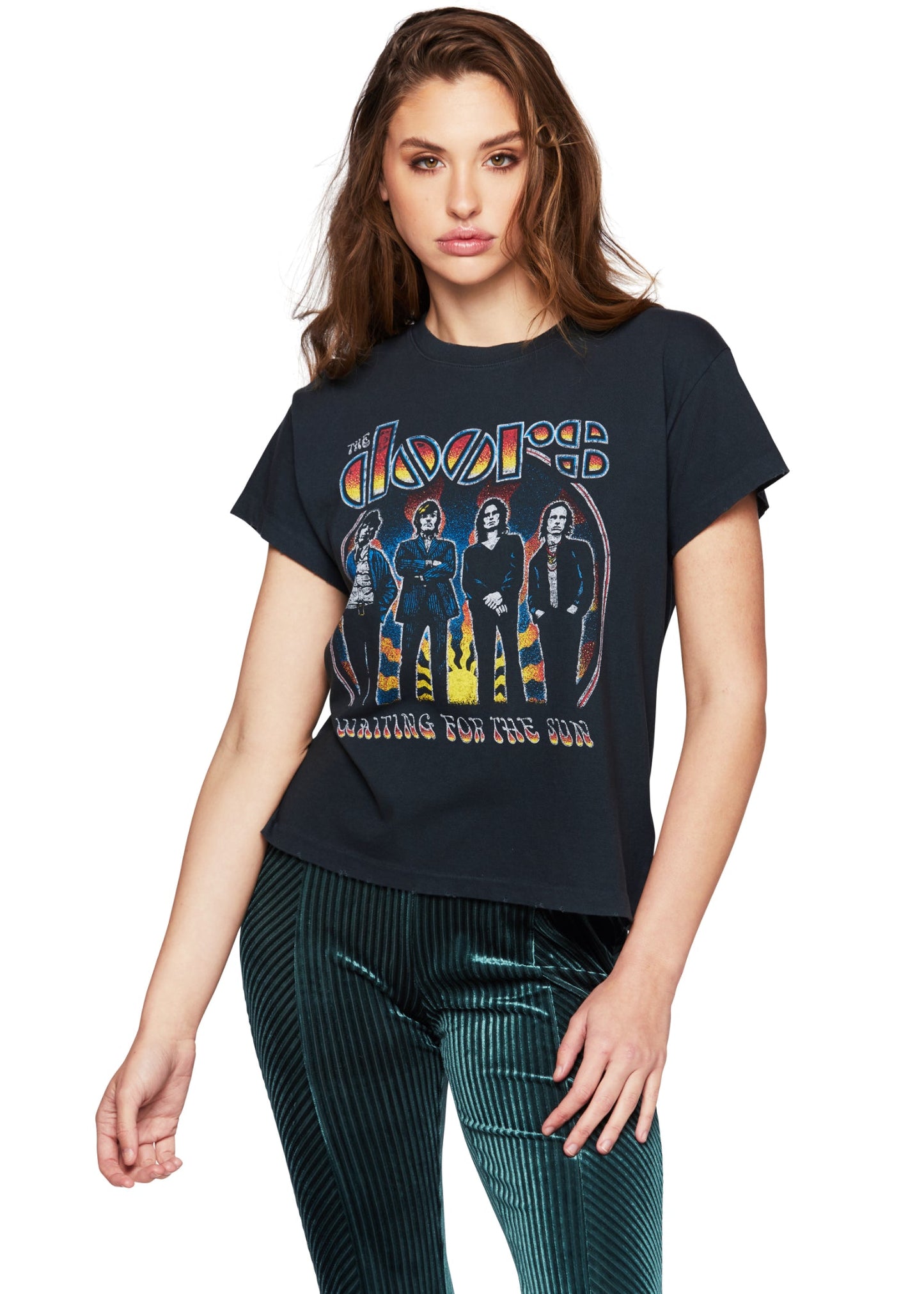 The Doors Waiting For The Sun Tour Band Shirt Womens T Shirt Black
