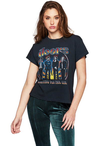 The Doors Waiting For The Sun Tour Band Shirt Womens T Shirt Black