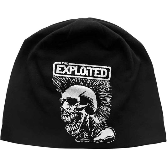 The Exploited Mohican Skull Beanie Hat Black