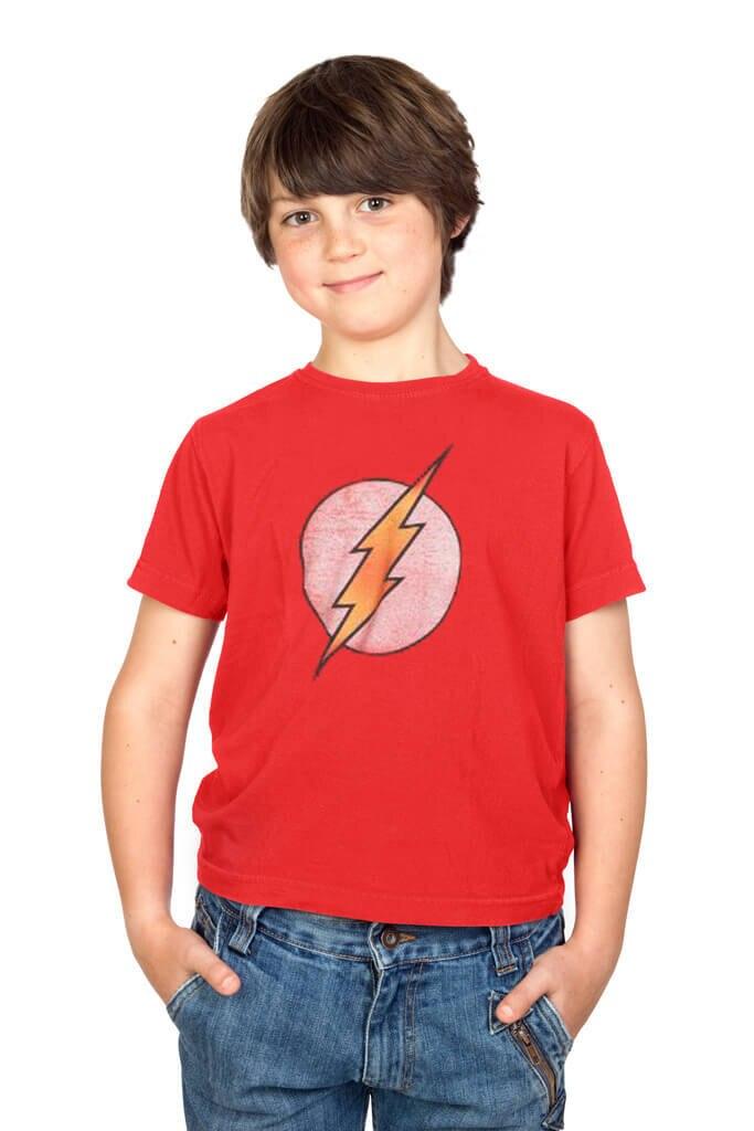The Flash Lightning Bolt Faded Logo Youth T Shirt