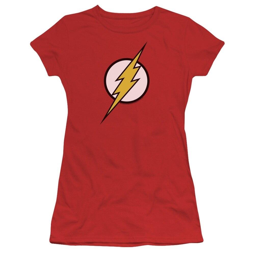 The Flash Lightning Bolt Logo Red Juniors T Shirt