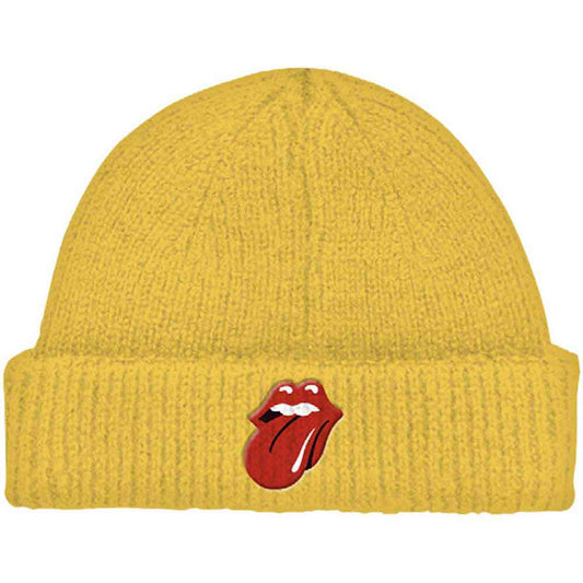 The Rolling Stones 72 Tongue Beanie Hat Yellow
