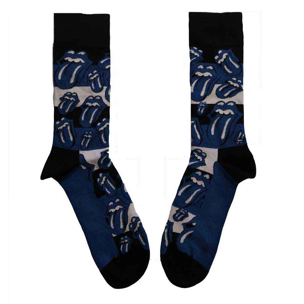 The Rolling Stones Blue Tongues Socks Blue