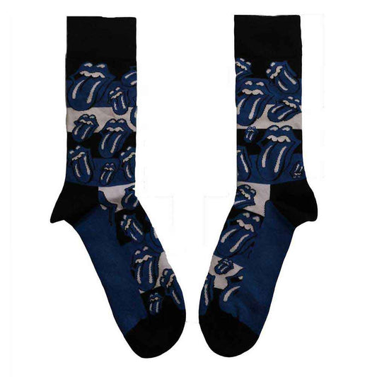 The Rolling Stones Blue Tongues Socks Blue