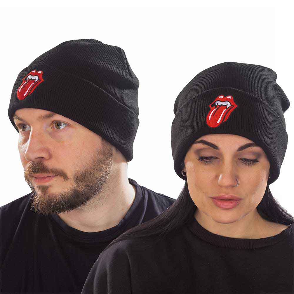 The Rolling Stones Fang Tongue Beanie Hat Black