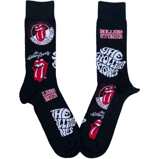 The Rolling Stones Logos Socks Black
