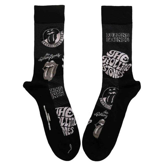 The Rolling Stones Mono Logos Socks Black