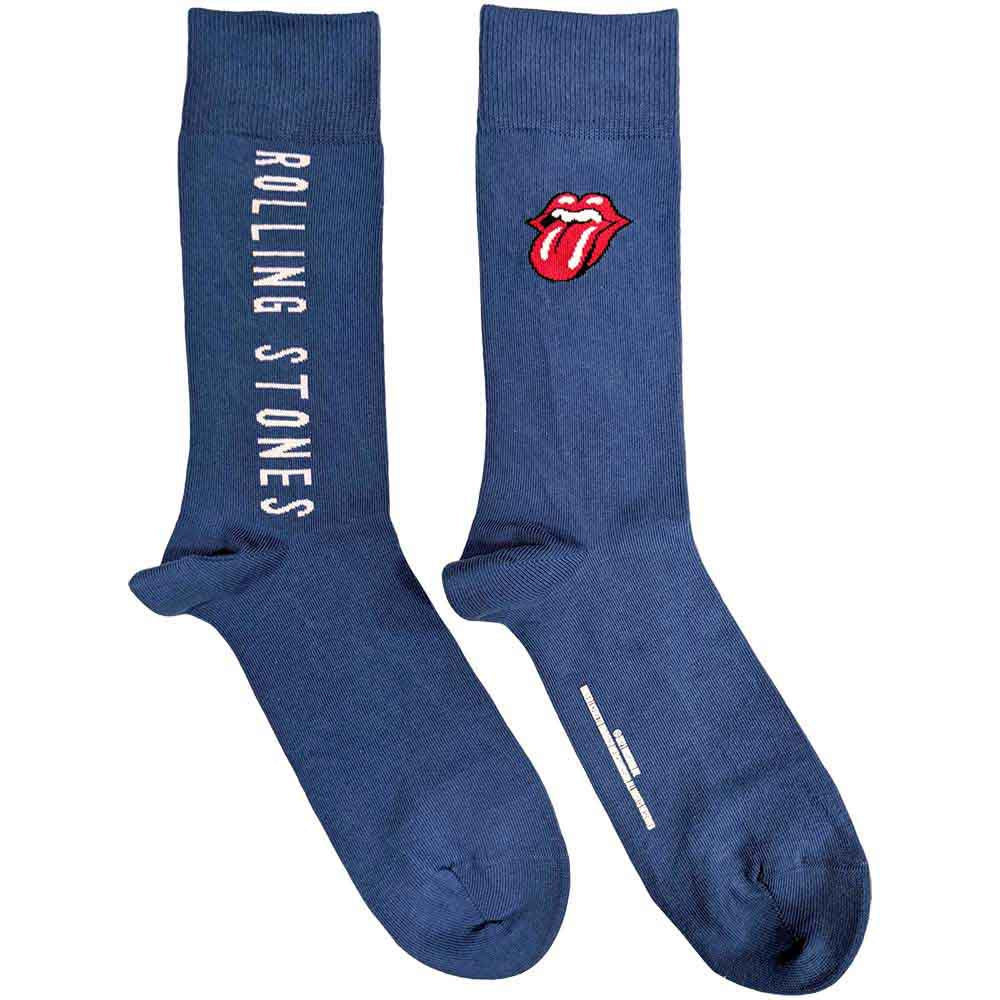 The Rolling Stones Vertical Tongue Socks Blue